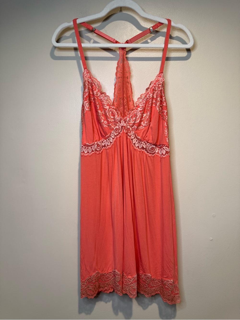 Soma Cool Nights lace back chemise coral size XL